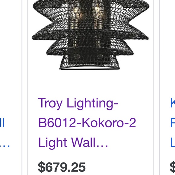 troy Lighting Kokoro-2 Light Wall Sconce - Picture 2 of 2